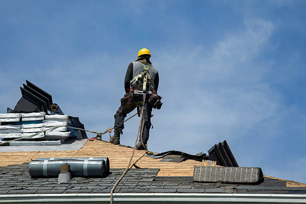 Professional Roof Replacement technician working in Bozrah, CT